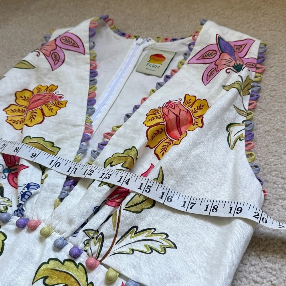 FARM RIO “Floral insects” linen long dress - Picture 6 of 8